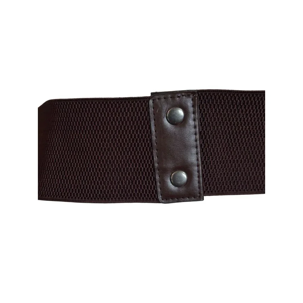 Y2k Braided Brown Waist Belt With Faux Leather Design & Snap Closure M/L Size